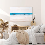 Paul Sinus Wandbild 120x80cm Abstrakter Strand Meer Horizont Kunstvoll Blau Beige