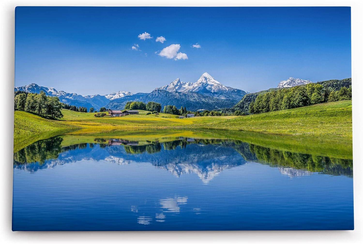 Paul Sinus Wandbild 120x80cm Alpen Alpensee Berglandschaft See Blau Natur Schneegipfel
