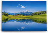 Paul Sinus Wandbild 120x80cm Alpen Alpensee Berglandschaft See Blau Natur Schneegipfel