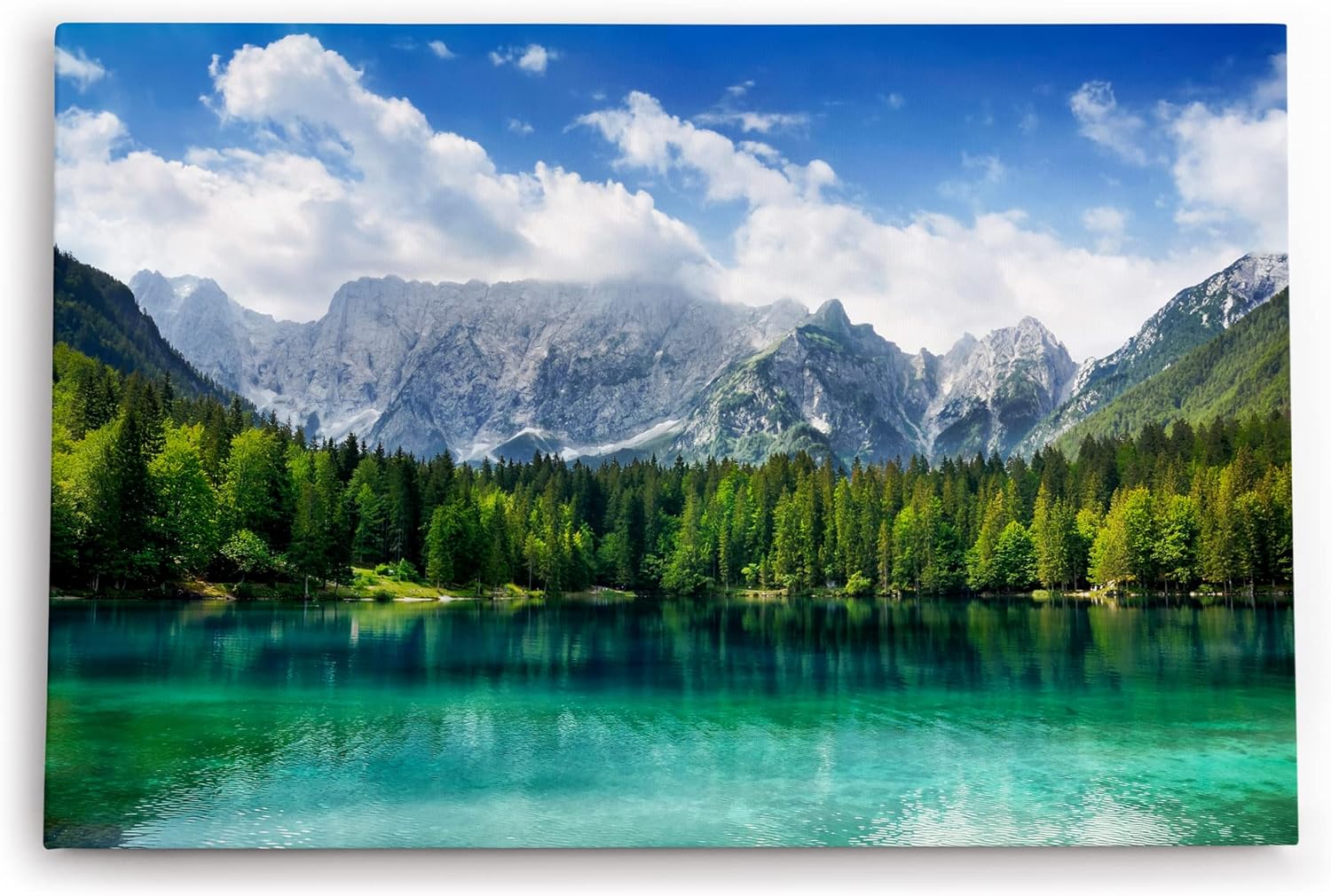 Paul Sinus Wandbild 120x80cm Alpensee See Bergsee Berge Wald Natur