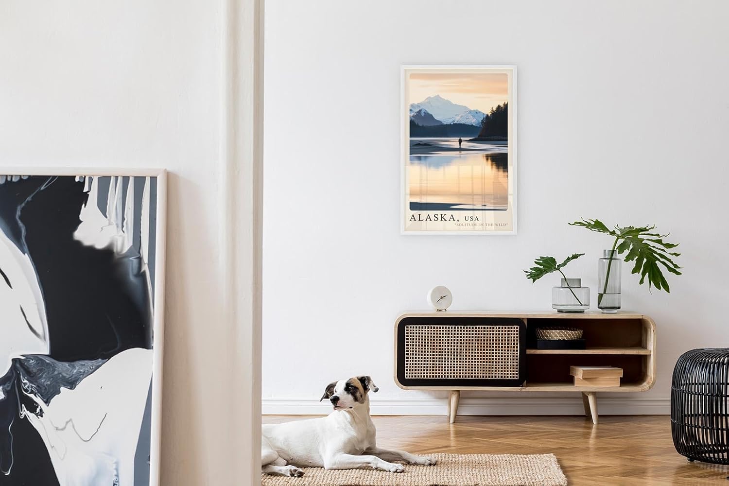 Paul Sinus Leinwandbild 80x120cm Leinwandbild Alaska USA Naturidylle einsame Weite Bergpanorama Sonnenuntergang Wildnis Abenteuer Naturverbundenheit Stille