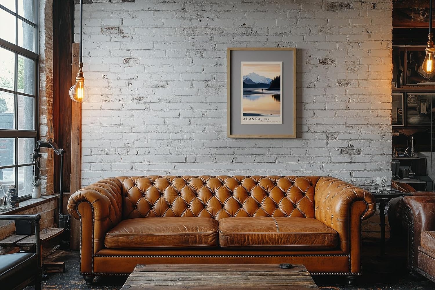 Paul Sinus Leinwandbild 80x120cm Leinwandbild Alaska USA Naturidylle einsame Weite Bergpanorama Sonnenuntergang Wildnis Abenteuer Naturverbundenheit Stille