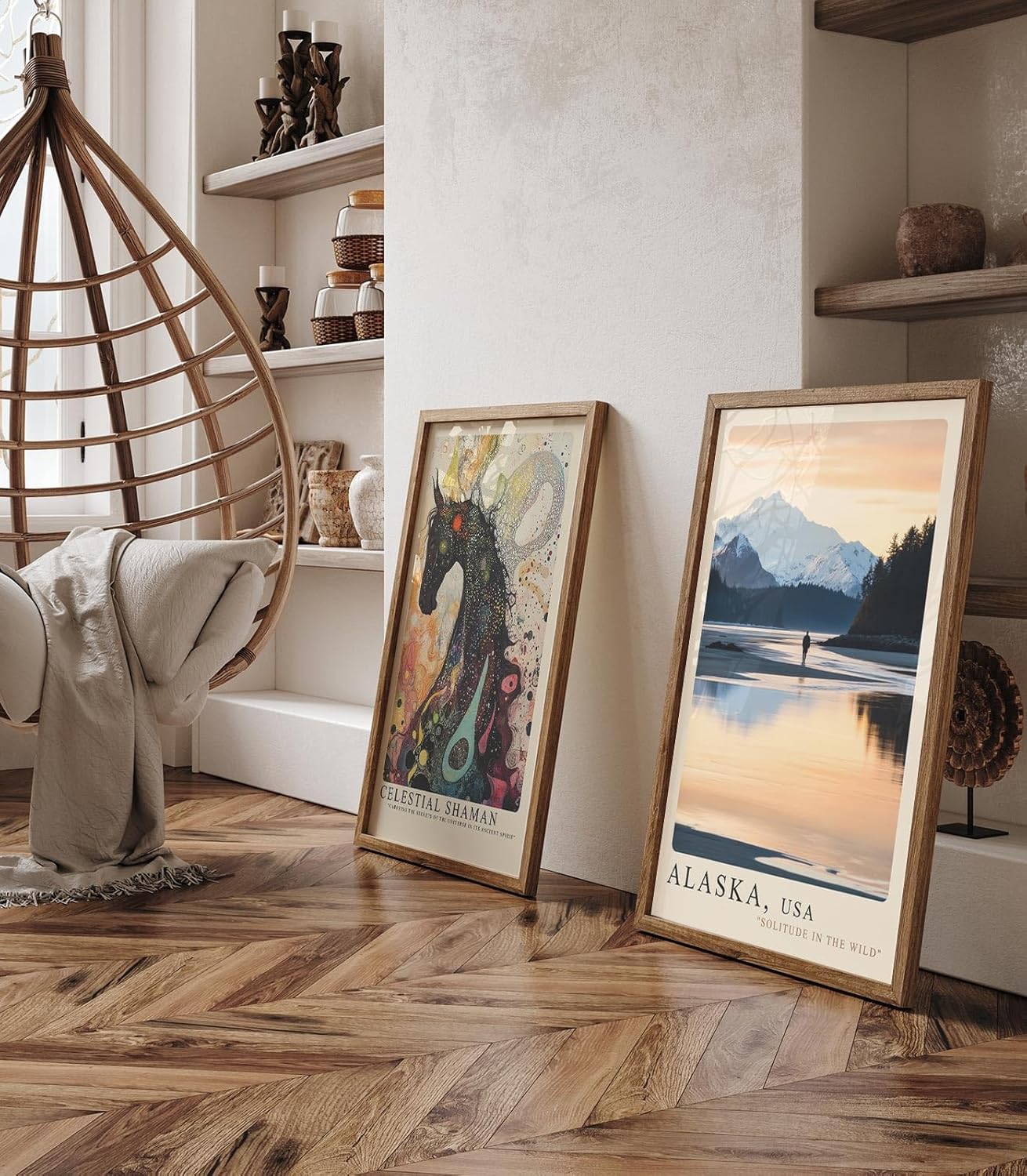 Paul Sinus Leinwandbild 80x120cm Leinwandbild Alaska USA Naturidylle einsame Weite Bergpanorama Sonnenuntergang Wildnis Abenteuer Naturverbundenheit Stille