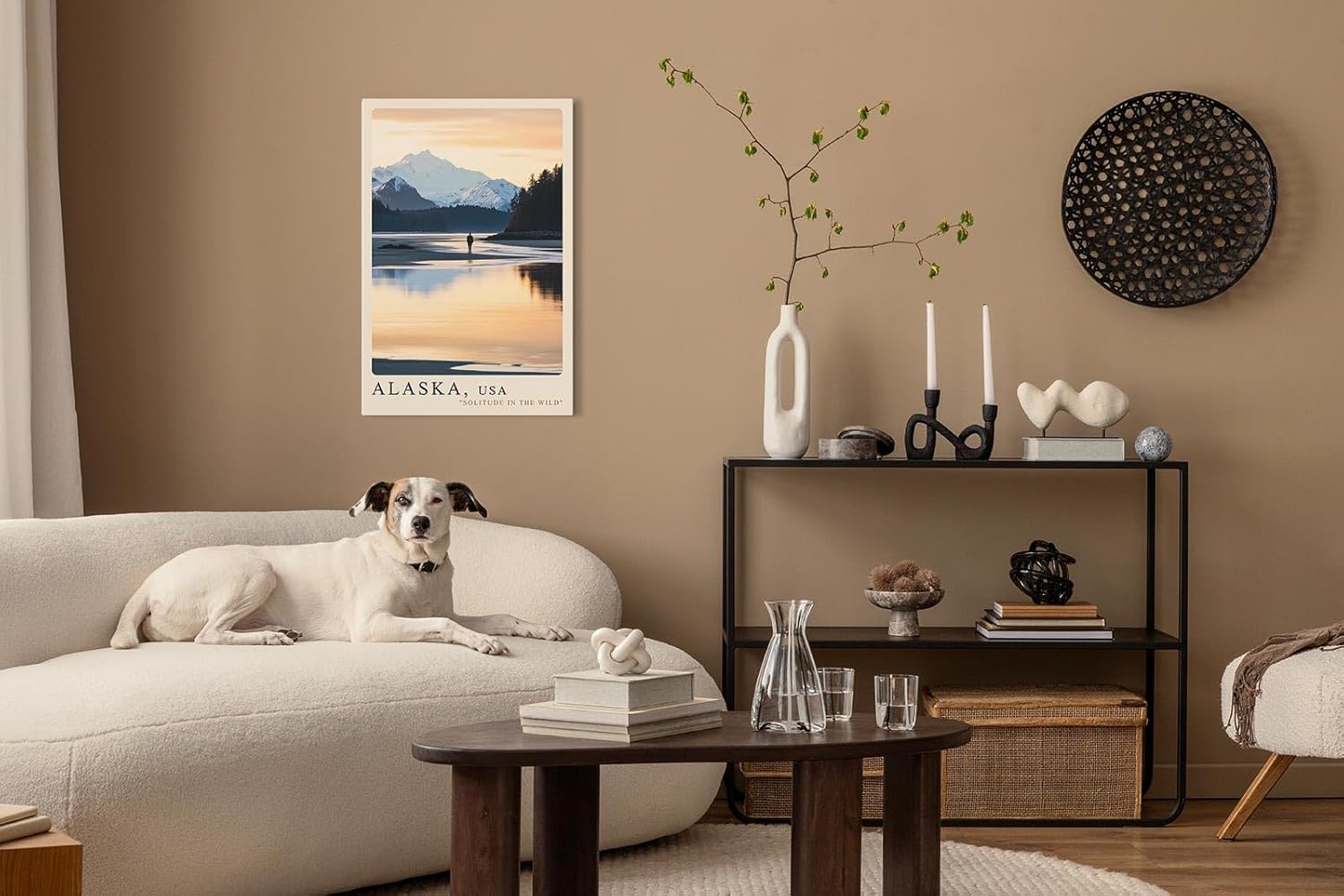 Paul Sinus Leinwandbild 80x120cm Leinwandbild Alaska USA Naturidylle einsame Weite Bergpanorama Sonnenuntergang Wildnis Abenteuer Naturverbundenheit Stille