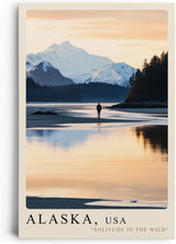 Paul Sinus Leinwandbild 80x120cm Leinwandbild Alaska USA Naturidylle einsame Weite Bergpanorama Sonnenuntergang Wildnis Abenteuer Naturverbundenheit Stille