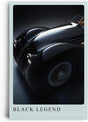Paul Sinus Leinwandbild 80x120cm Leinwandbild Black Legend klassische Automobilkunst zeitlose Eleganz glänzende Perfektion stilvolle Ästhetik Luxusauto