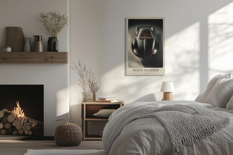 Paul Sinus Leinwandbild 80x120cm Leinwandbild Black Phantom Luxusauto futuristisches Design Eleganz Geschwindigkeit Exklusivität zeitlose Ästhetik