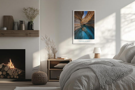 Paul Sinus Leinwandbild 80x120cm Leinwandbild Canyon of Blue Natursteinformation Wasserlandschaft Spiegelung Lichtspiel Sandstein Höhle Mystik Oase Natur
