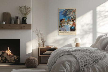 Paul Sinus Leinwandbild 60x90cm Leinwandbild Cinque Terre Italien mediterrane Küstenlandschaft malerische Dörfer Sommerstimmung Meeresblick