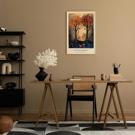 Paul Sinus Leinwandbild 40x60cm Leinwandbild Herbst Bäume Natur Kunst harmonische Farben magische Atmosphäre goldene Herbstpracht stilvolle Dekoration