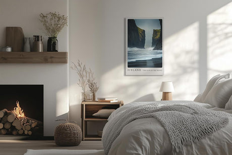 Paul Sinus Leinwandbild 80x120cm Leinwandbild Island schwarze Sandstrände dramatische Küstenlandschaft Wellen Naturgewalt mystische Atmosphäre Felsformation