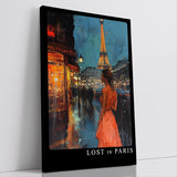 Paul Sinus Leinwandbild 40x60cm Leinwandbild Lost in Paris romantische Kunst urbane Eleganz nächtliche Atmosphäre Eiffelturm stilvolle Ästhetik