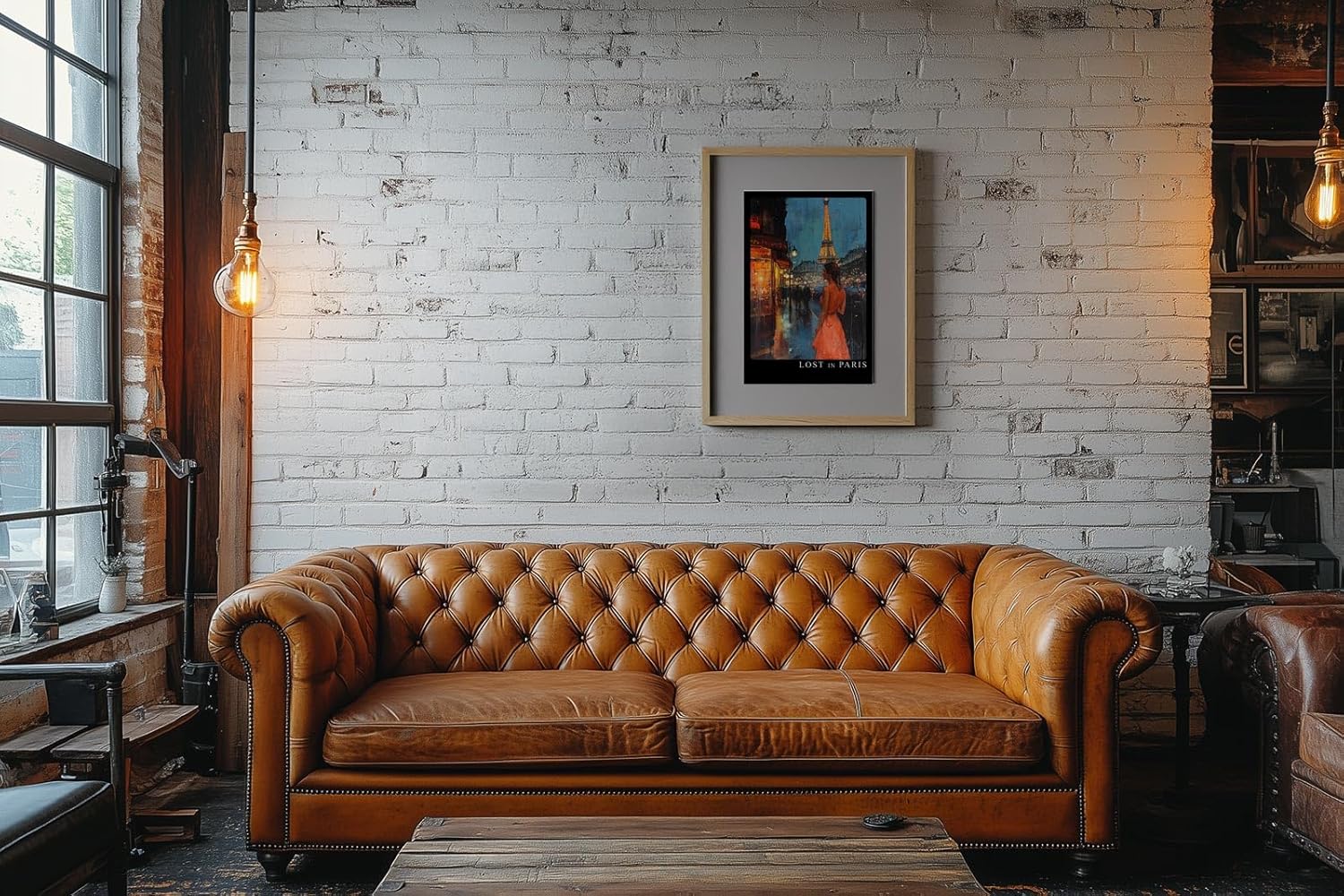 Paul Sinus Leinwandbild 40x60cm Leinwandbild Lost in Paris romantische Kunst urbane Eleganz nächtliche Atmosphäre Eiffelturm stilvolle Ästhetik