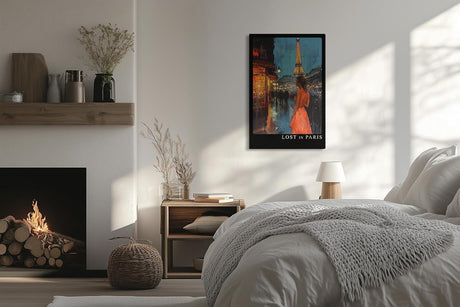Paul Sinus Leinwandbild 40x60cm Leinwandbild Lost in Paris romantische Kunst urbane Eleganz nächtliche Atmosphäre Eiffelturm stilvolle Ästhetik