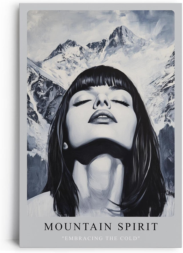 Paul Sinus Leinwandbild 40x60cm Leinwandbild Mountain Spirit moderne Kunst kraftvolle Ästhetik monochrome Eleganz Ausdrucksstärke Berglandschaft