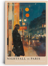 Paul Sinus Leinwandbild 40x60cm Leinwandbild Nightfall in Paris romantische Stadtkunst geheimnisvolle Atmosphäre nächtliche Eleganz urbane Ästhetik