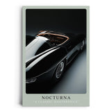 Paul Sinus Leinwandbild 40x60cm Leinwandbild Nocturna Eleganz Oldtimer Luxus Sportwagen Retro Design Schwarz Automobil Klassik Geschwindigkeit Vintage Stil