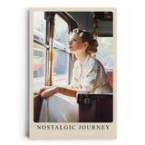 Paul Sinus Leinwandbild 60x90cm Leinwandbild Nostalgic Journey Retro Vintage Eleganz Romantik Bahnreise Nostalgie Stilvolle Frau Impressionismus Zeitreise