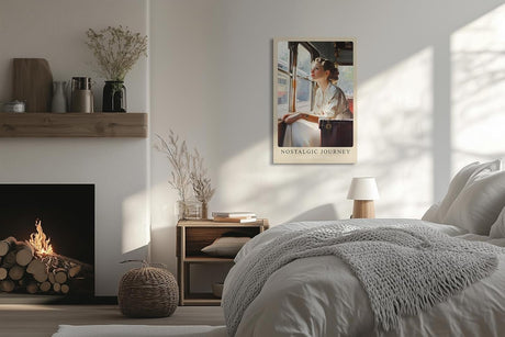 Paul Sinus Leinwandbild 60x90cm Leinwandbild Nostalgic Journey Retro Vintage Eleganz Romantik Bahnreise Nostalgie Stilvolle Frau Impressionismus Zeitreise