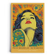 Paul Sinus Leinwandbild 80x120cm Leinwandbild Psychedelic Sunshine Retro Kunstwerk Pop Art Expressionismus lebendige Farben Festival Vibes Inspiration