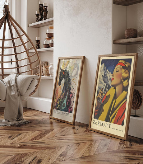 Paul Sinus Leinwandbild 40x60cm Leinwandbild Retro Lady Zermatt Alpen Eleganz Vintage Stil Genuss Kunst Schweiz stilvolle Berglandschaft Nostalgie