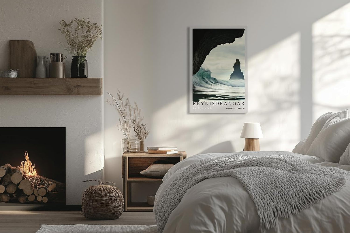 Paul Sinus Leinwandbild 40x60cm Leinwandbild Reynisdrangar Island Naturgewalt beeindruckende Wellen mystische Landschaft rauer Charme Nordatlantik