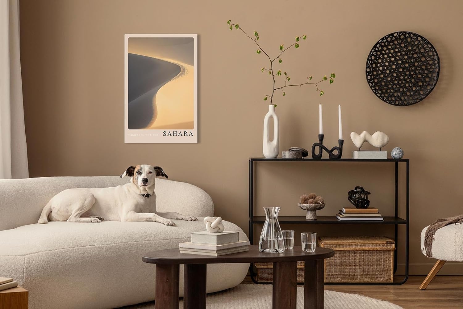 Paul Sinus Leinwandbild 60x90cm Leinwandbild Sahara Wüste Sanddüne Natur Minimalismus Landschaft Licht und Schatten Fotografie Eleganz Stille Reise
