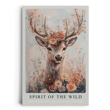 Paul Sinus Leinwandbild 40x60cm Leinwandbild Spirit of the Wild Hirsch Natur Schönheit Blumen Ästhetik Kunst Vintage Boho Eleganz Romantik Majestät Anmut