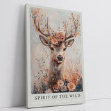Paul Sinus Leinwandbild 40x60cm Leinwandbild Spirit of the Wild Hirsch Natur Schönheit Blumen Ästhetik Kunst Vintage Boho Eleganz Romantik Majestät Anmut