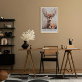 Paul Sinus Leinwandbild 40x60cm Leinwandbild Spirit of the Wild Hirsch Natur Schönheit Blumen Ästhetik Kunst Vintage Boho Eleganz Romantik Majestät Anmut