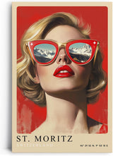 Paul Sinus Leinwandbild 60x90cm Leinwandbild St. Moritz Retro Kunst Alpen Eleganz moderne Ästhetik stilvolle Fashion Ikone Schweizer Luxus