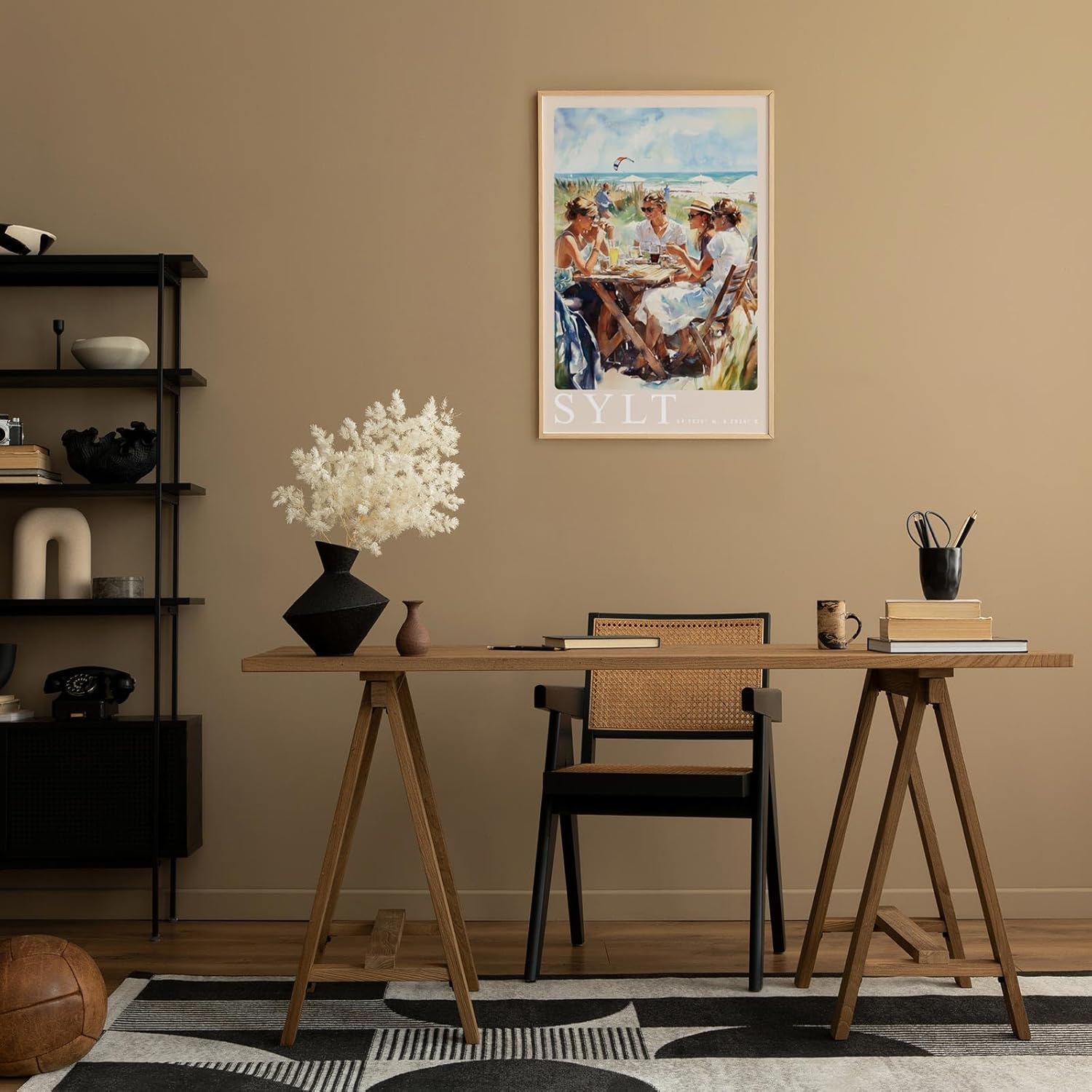 Paul Sinus Leinwandbild 80x120cm Leinwandbild Sylt sommerliche Leichtigkeit stilvolle Eleganz Nordsee Küstenflair maritime Atmosphäre