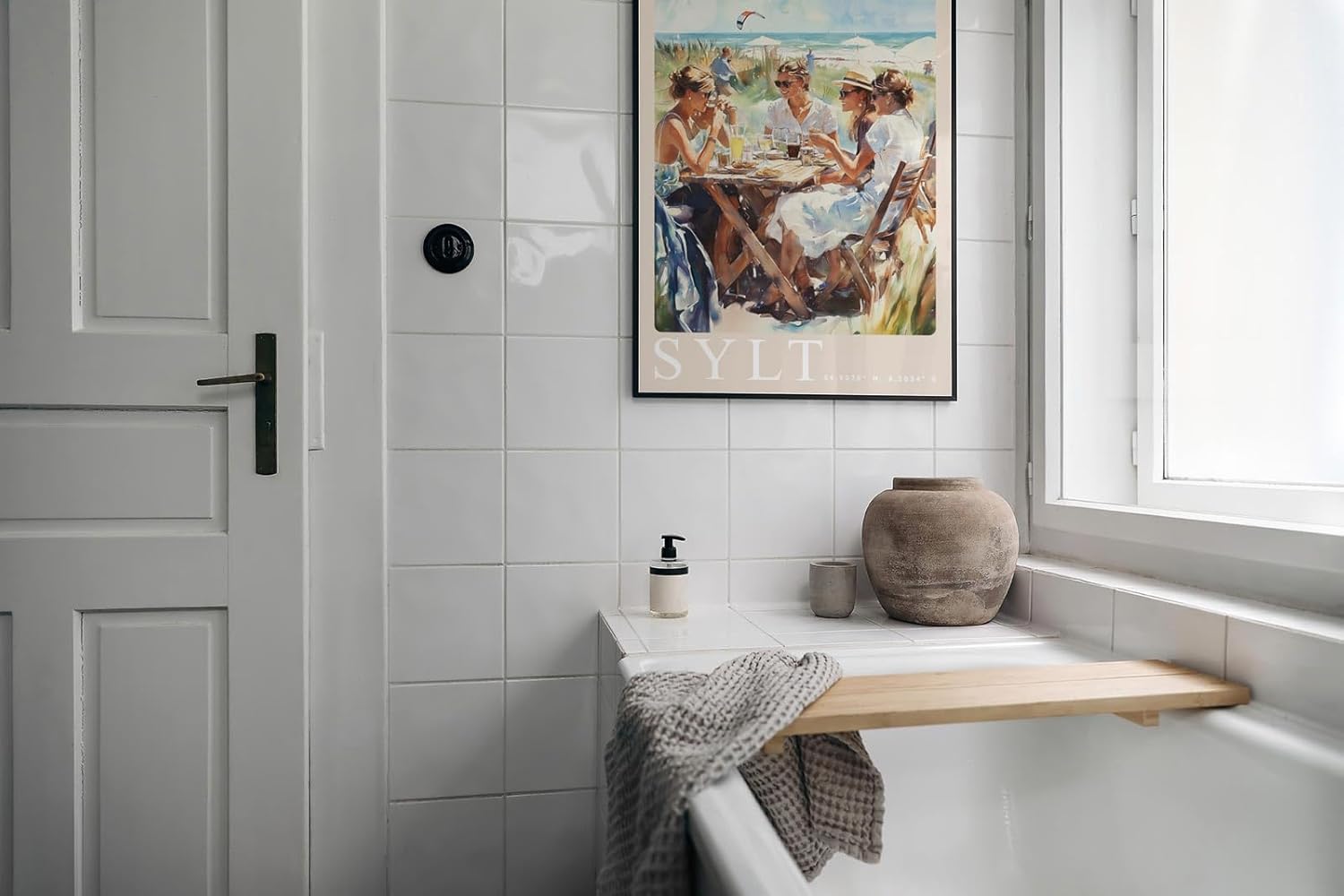 Paul Sinus Leinwandbild 80x120cm Leinwandbild Sylt sommerliche Leichtigkeit stilvolle Eleganz Nordsee Küstenflair maritime Atmosphäre