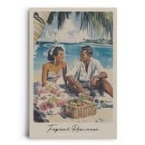 Paul Sinus Leinwandbild 40x60cm Leinwandbild Tropical Romance Retro Strand Nostalgie Sommer Liebe exotische Idylle stilvolle Kunst tropische Ästhetik