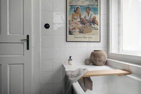 Paul Sinus Leinwandbild 40x60cm Leinwandbild Tropical Romance Retro Strand Nostalgie Sommer Liebe exotische Idylle stilvolle Kunst tropische Ästhetik