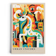 Paul Sinus Leinwandbild 60x90cm Leinwandbild Urban Unicorn magische Stadtfarben verspielte Fantasie moderne Pop-Art lebendige Ästhetik abstrakte Metropole