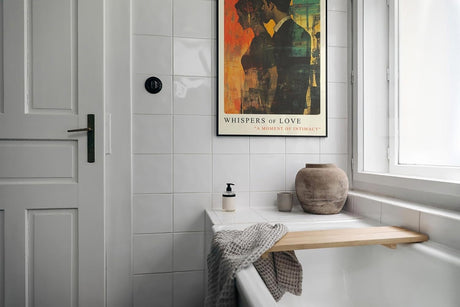 Paul Sinus Leinwandbild 60x90cm Leinwandbild Whispers of Love romantische Kunst intime Eleganz stilvolle Ästhetik abstrakte Silhouetten