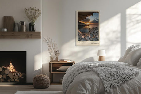 Paul Sinus Leinwandbild 80x120cm Leinwandbild Zakynthos Griechenland Sonnenuntergang Küstenlandschaft Meeresblick Naturidylle Felsen Höhle Romantik