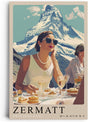 Paul Sinus Leinwandbild 40x60cm Leinwandbild Zermatt Alpen Luxus Eleganz Retro Stil stilvolle Kunst Berglandschaft exklusiver Lifestyle zeitlose Ästhetik