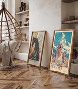 Paul Sinus Leinwandbild 40x60cm Leinwandbild Zermatt Luxus Eleganz Alpen Retro Stil glamouröse Ästhetik stilvolle Reise exklusive Kunst