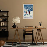 Paul Sinus Leinwandbild 60x90cm Leinwandbild Zermatt Skifahren Alpen Winterzauber Retro Stil sportliche Eleganz Schneelandschaft Reiselust stilvolle Kunst