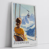 Paul Sinus Leinwandbild 60x90cm Leinwandbild Zugspitze Alpen Berglandschaft Seilbahn Panorama Gipfelblick Winterlandschaft Schnee Hochgebirge Natur