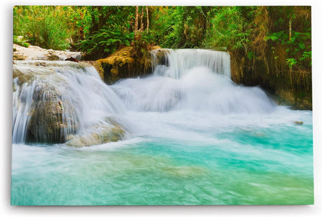 Paul Sinus Wandbild 120x80cm Bach im Dschungel Wasserfall Grün Tropisch Natur