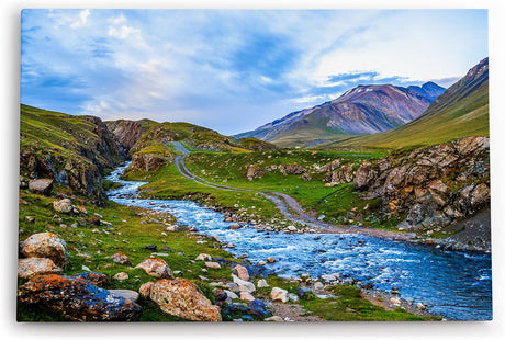 Paul Sinus Wandbild 120x80cm Bach in den Alpen Berge Berglandschaft Gebirge