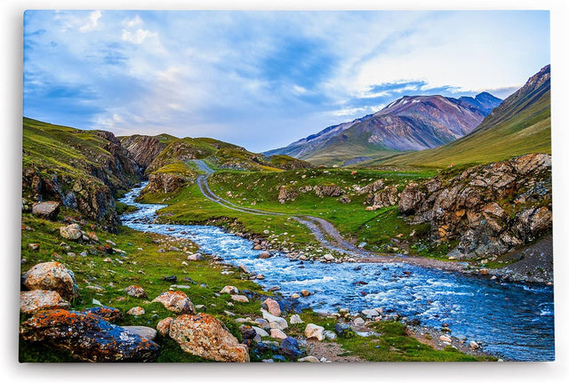 Paul Sinus Wandbild 120x80cm Bach in den Alpen Berge Berglandschaft Gebirge