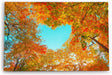 Paul Sinus Wandbild 120x80cm Baumkrone in Herzform Herbstblätter Herbst blauer Himmel