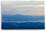 Paul Sinus Wandbild 120x80cm Berge Bergkette Blau Himmel Nebel Sonnenaufgang