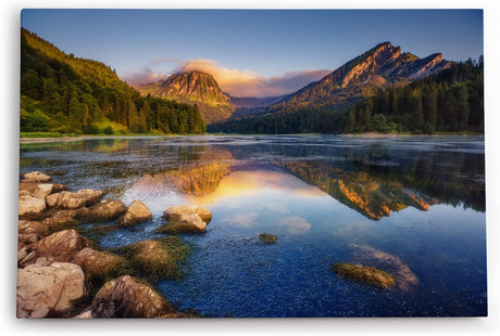 Paul Sinus Wandbild 120x80cm Berge Bergsee Alpen Landschaftsbild Natur Gebirge