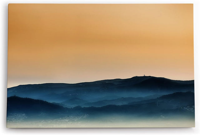 Paul Sinus Wandbild 120x80cm Berge Gebirge Bergkette Natur Nebel Horizont
