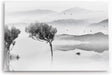 Paul Sinus Wandbild 120x80cm Berge See Fischerboot Schwarz Weiß Baum Kunstvoll